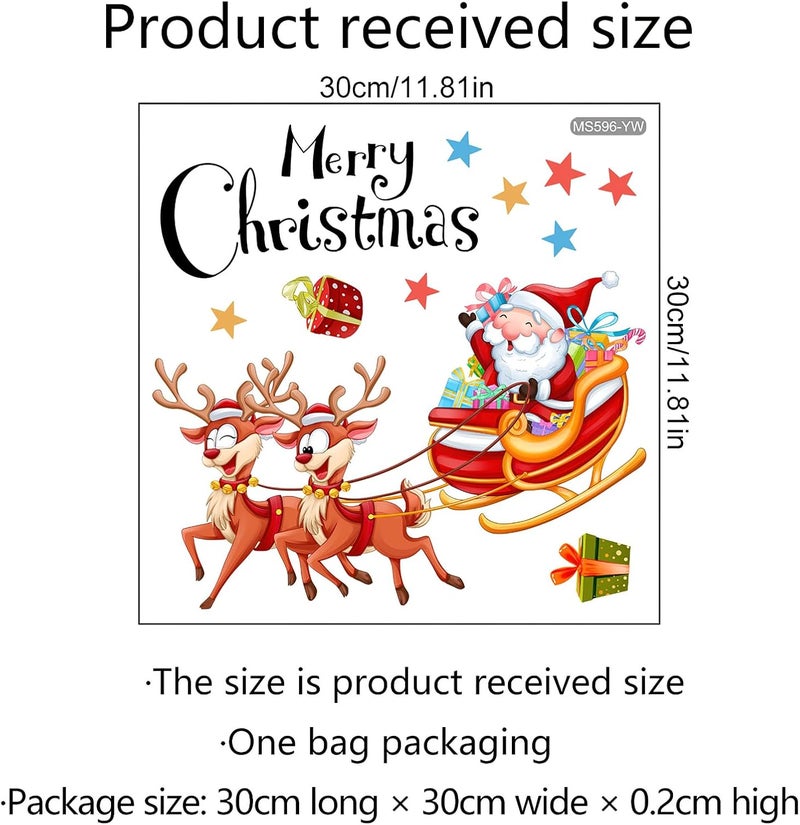 BASEMMAHER 2 Sheets Christmas Toilet Lid Stickers Decals, Christmas Tree Santa Claus Elk Bathroom Toilet Seat Wall Self-Adhesive Stickers for Xmas Home Window Clings Decorations - Image 3